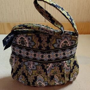 Vera Bradley Small Paisley Handbag, Black/Green/Blue